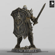 Oathbreaker Paladin, Fighter,Soldier Sword and Shield, DnD Unpainted Miniature| 28mm, 32mm,54mm,75mm,100mm Scales | Dungeons & Dragons - Only-Games