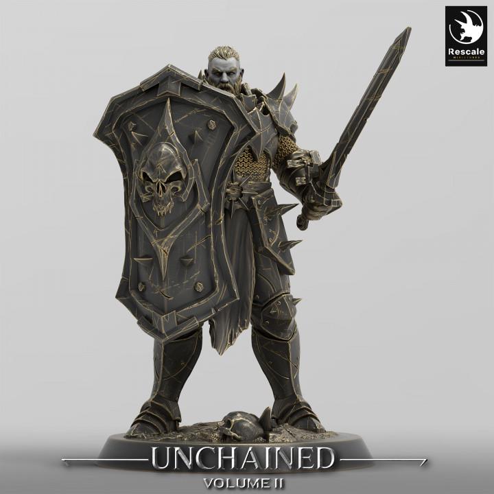 Oathbreaker Paladin, Fighter,Soldier Sword and Shield, DnD Unpainted Miniature| 28mm, 32mm,54mm,75mm,100mm Scales | Dungeons & Dragons - Only-Games
