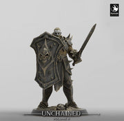 Oathbreaker Paladin, Fighter,Soldier Sword and Shield, DnD Unpainted Miniature| 28mm, 32mm,54mm,75mm,100mm Scales | Dungeons & Dragons - Only-Games