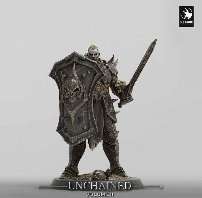 Oathbreaker Paladin, Fighter,Soldier Sword and Shield, DnD Unpainted Miniature| 28mm, 32mm,54mm,75mm,100mm Scales | Dungeons & Dragons - Only-Games