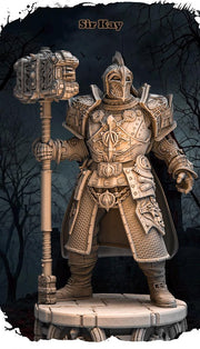 Human Cleric, Paladin Fighter Maul and Platemail | Unpainted Miniature | 5 Sizes /Scales |DnD - Only-Games