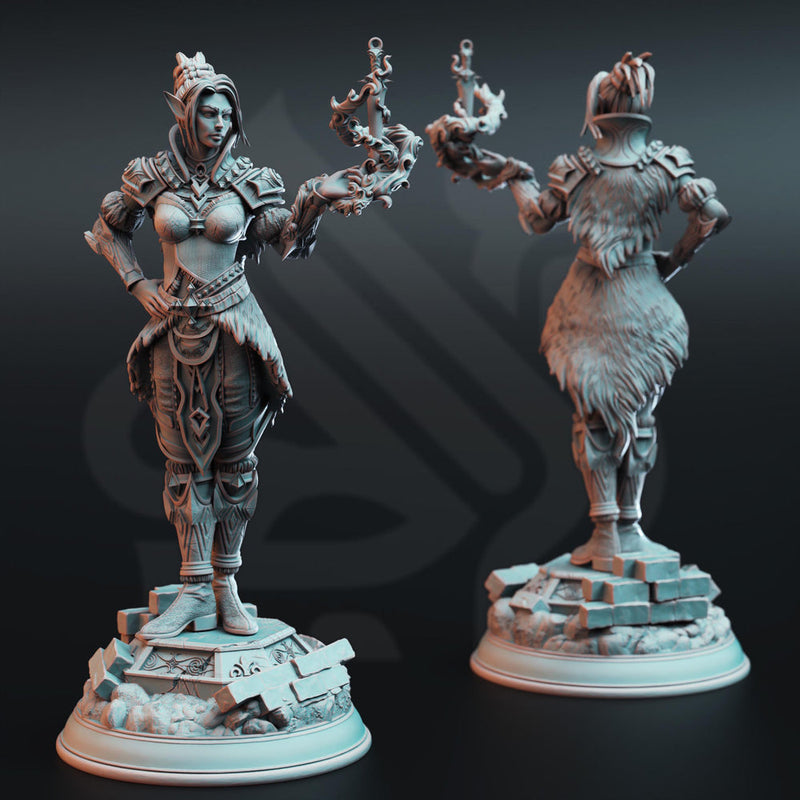 Female Half Elf Sorcerer,Warlock, Psionic Arcane Trickster Miniature | 28mm,32mm,54mm,75mm, 100mm Scales | Dungeons and Dragons 5E DM Stash - Only-Games