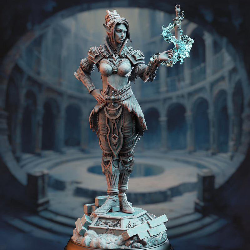 Female Half Elf Sorcerer,Warlock, Psionic Arcane Trickster Miniature | 28mm,32mm,54mm,75mm, 100mm Scales | Dungeons and Dragons 5E DM Stash - Only-Games