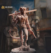 Female Tiefling, Rogue, Fighter Swashbuckler Gunslinger D&D | 28mm, 32mm,54mm,75mm,100mm Scales | Dungeons and Dragons Pathfinder | DM Stash - Only-Games