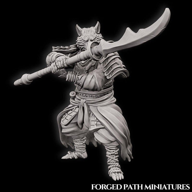 WereFox Fighter Samurai, Fox Folk, Kitsune | DnD Miniature 28mm,32mm,54mm, 75mm,100mm Scale Pathfinder Figure/ DnD Figurine unpainted - Only-Games