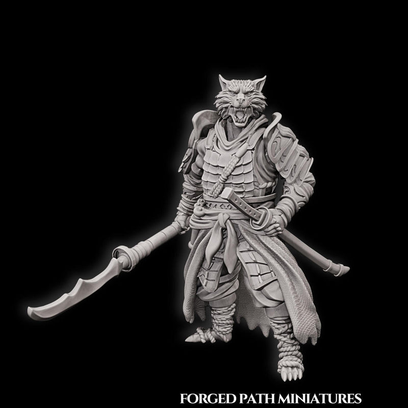 WereFox Fighter Samurai, Fox Folk, Kitsune | DnD Miniature 28mm,32mm,54mm, 75mm,100mm Scale Pathfinder Figure/ DnD Figurine unpainted - Only-Games