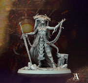 Human Female Sorcerer Warlock Cleric Necromancer |28mm,32mm,54mm,75mm,100mm Scales| Dungeons and Dragons | Pathfinder | Archvillain Games - Only-Games
