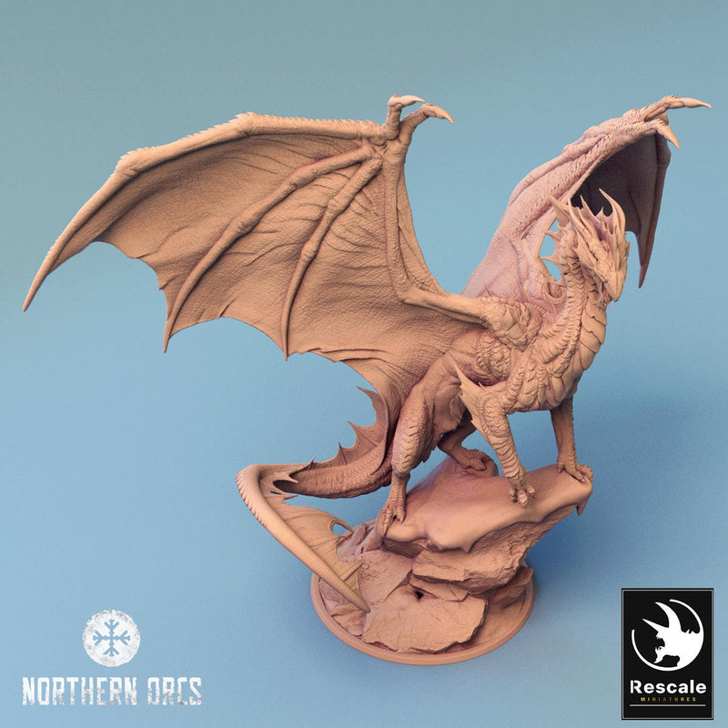 Silver Dragon (4 sizes) D&D Unpainted Resin Miniature | 297mm Wing Span, 249mm Height | Great gift Dungeons and Dragons 5e Pathfinder | - Only-Games