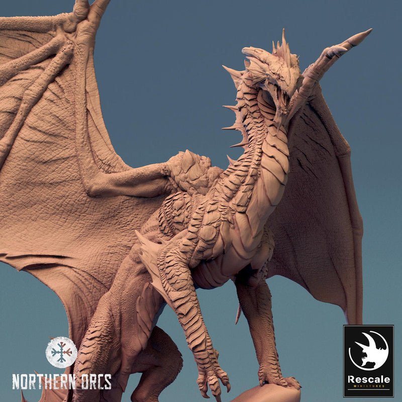 Silver Dragon (4 sizes) D&D Unpainted Resin Miniature | 297mm Wing Span, 249mm Height | Great gift Dungeons and Dragons 5e Pathfinder | - Only-Games