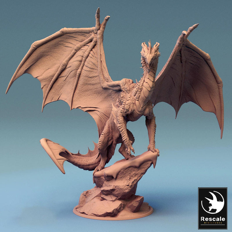 Silver Dragon (4 sizes) D&D Unpainted Resin Miniature | 297mm Wing Span, 249mm Height | Great gift Dungeons and Dragons 5e Pathfinder | - Only-Games