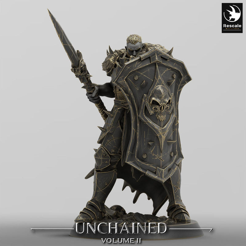 Oathbreaker Paladin, Fighter,Soldier Spear and Shield, DnD Unpainted Miniature| 28mm, 32mm,54mm,75mm,100mm Scales | Dungeons & Dragons - Only-Games
