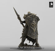 Oathbreaker Paladin, Fighter,Soldier Spear and Shield, DnD Unpainted Miniature| 28mm, 32mm,54mm,75mm,100mm Scales | Dungeons & Dragons - Only-Games