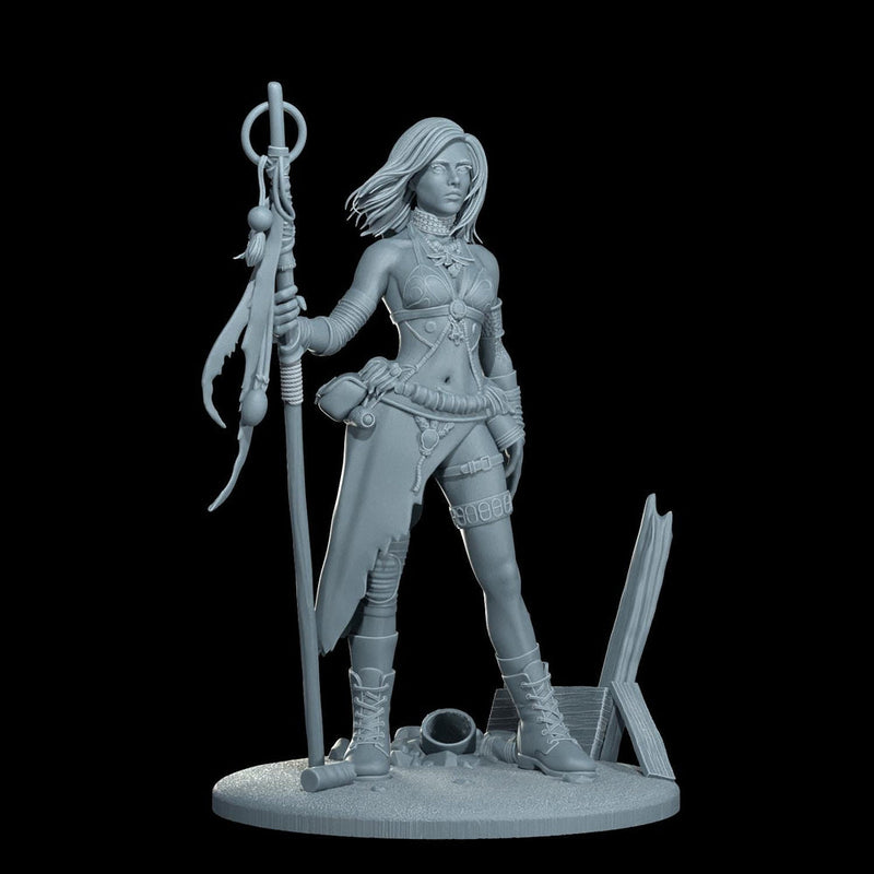 Female Sci-Fi Warrior Soldier, PC NPC Unpainted Resin Miniature | NSFW Topless & Nude versions | 28mm, 32mm,54mm, 75mm, 100mm Scales |DnD 5e - Only-Games