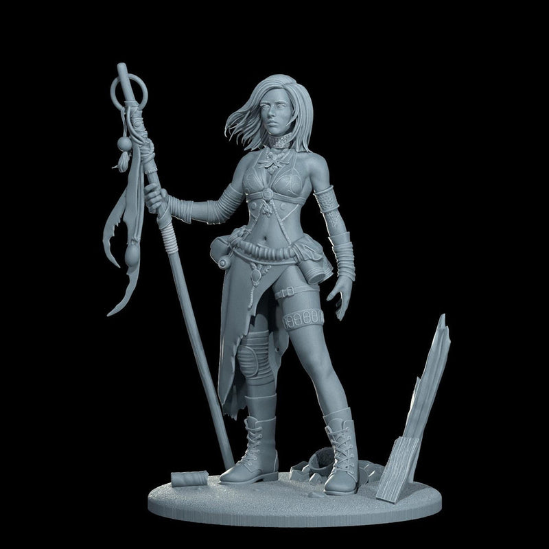 Female Sci-Fi Warrior Soldier, PC NPC Unpainted Resin Miniature | NSFW Topless & Nude versions | 28mm, 32mm,54mm, 75mm, 100mm Scales |DnD 5e - Only-Games