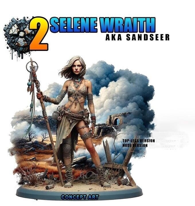 Female Sci-Fi Warrior Soldier, PC NPC Unpainted Resin Miniature | NSFW Topless & Nude versions | 28mm, 32mm,54mm, 75mm, 100mm Scales |DnD 5e - Only-Games