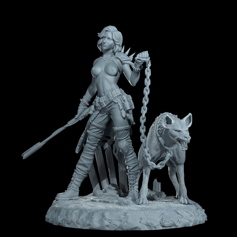 Female Sci-Fi Warrior Soldier, PC NPC Unpainted Resin Miniature | NSFW Topless & Nude versions | 28mm, 32mm,54mm, 75mm, 100mm Scales |DnD 5e - Only-Games