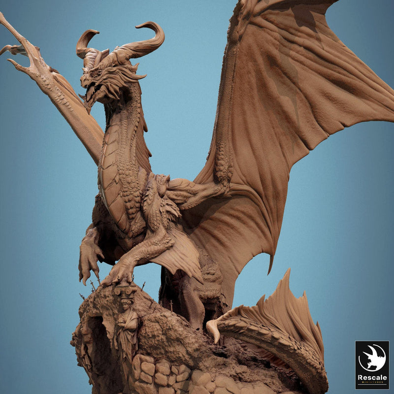 Legendary Dragon (4 sizes) D&D Miniature | 290mm Wing Span, 217mm Height | Resin Figurine | Dungeons and Dragons 5e Pathfinder | Great gift - Only-Games