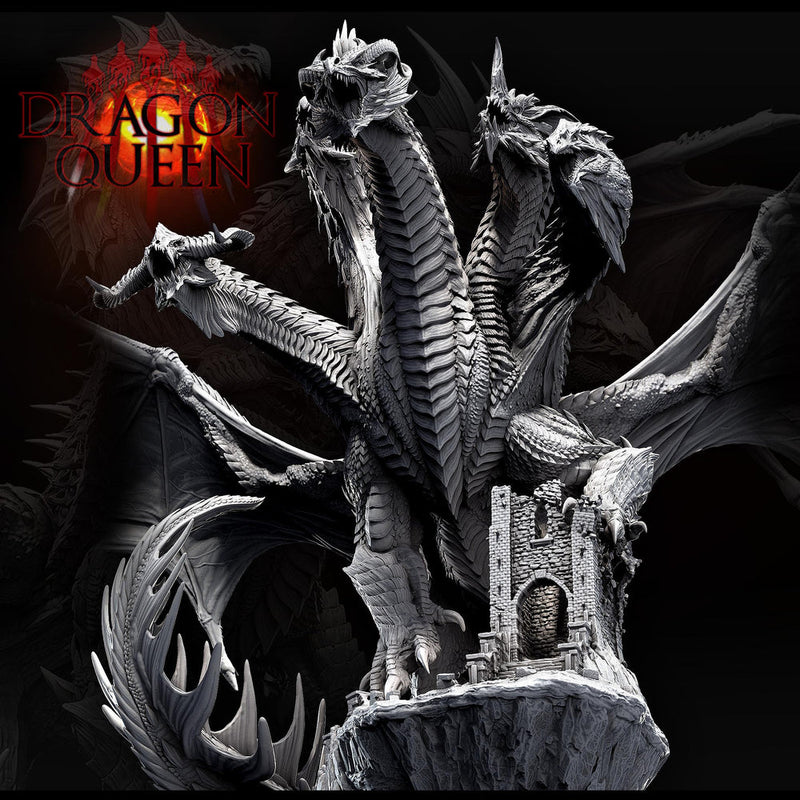Tiamat God Dragon Queen of Chaos (3 sizes) D&D Miniature | 360mm Wing Span,175mm Height | Resin Figurine |Dungeons and Dragons 5e Pathfinder - Only-Games