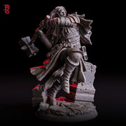 Human Cleric with Battle Hammer, Paladin, Fighter |28mm,32mm,54mm,75mm,100mm Scales |Player Character Mini | D&D 5e Pathfinder Flesh of Gods - Only-Games