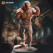 Leonin LionFolk Fighter Pugilist, Monk PC NPC Miniature | 28mm, 32mm, 54mm, 75mm, 100mm Scales | Pathfinder Figure DnD | - Only-Games