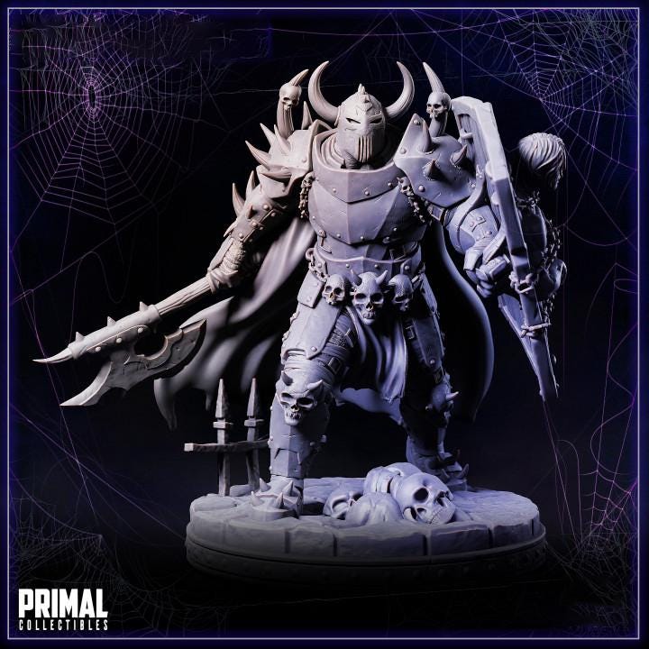 Death Knight, Oathbreaker Paladin Axe and Cadaver Shield PC NPC | 28mm,32mm,54mm, 75mm, 100mm Scales| Dungeons & Dragons| Pathfinder | - Only-Games