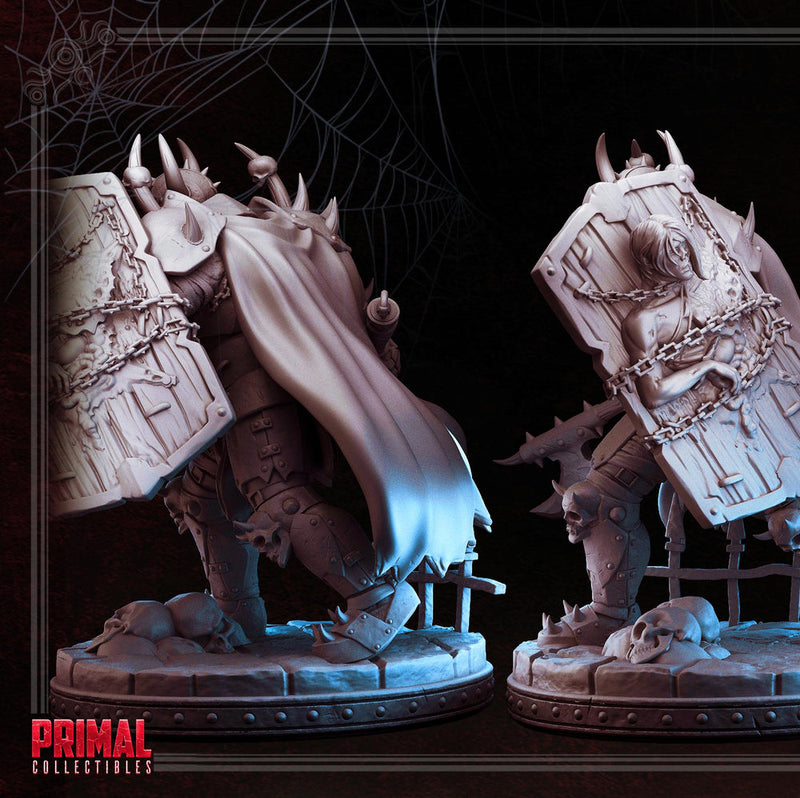 Death Knight, Oathbreaker Paladin Axe and Cadaver Shield PC NPC | 28mm,32mm,54mm, 75mm, 100mm Scales| Dungeons & Dragons| Pathfinder | - Only-Games