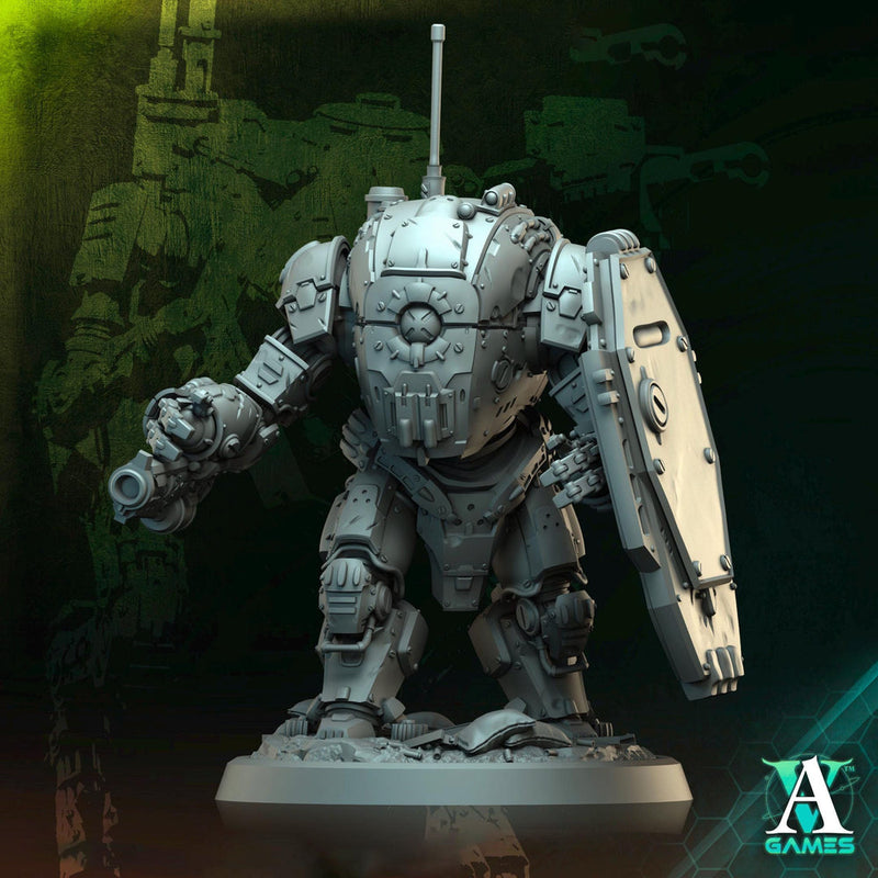 Sci-Fi Heavy Terminator Battle Mech Unpainted Resin | 40mm, 50mm, 65mm 80mm BASE SIZES | Argo Bulwark Morior Invictus | Archvillain Games - Only-Games