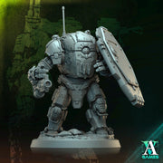 Sci-Fi Heavy Terminator Battle Mech Unpainted Resin | 40mm, 50mm, 65mm 80mm BASE SIZES | Argo Bulwark Morior Invictus | Archvillain Games - Only-Games