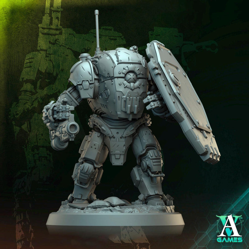 Sci-Fi Heavy Terminator Battle Mech Unpainted Resin | 40mm, 50mm, 65mm 80mm BASE SIZES | Argo Bulwark Morior Invictus | Archvillain Games - Only-Games