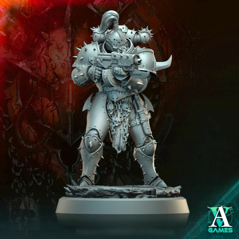 Sci-Fi Miniature Chaos Space Knight, Orbita Hellscape Legions Marauder | 28mm,32mm, 54mm, 75mm,100mm Scales | Resin Mini | Archvillain Games - Only-Games