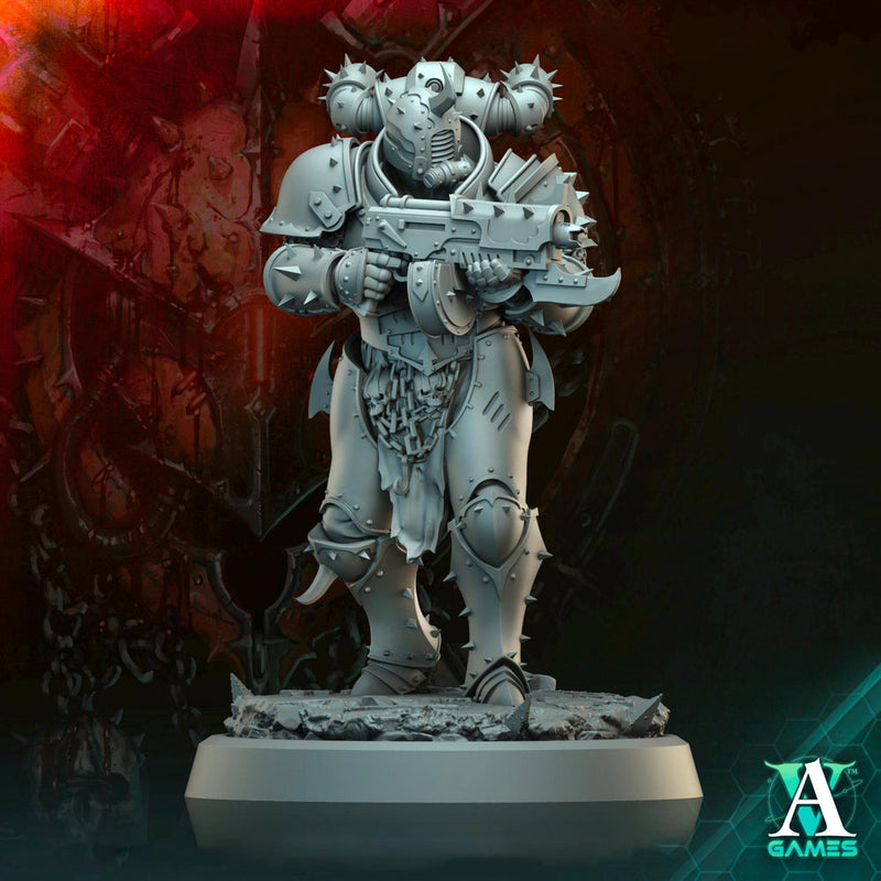 Sci-Fi Miniature Chaos Space Knight, Orbita Hellscape Legions Marauder | 28mm,32mm, 54mm, 75mm,100mm Scales | Resin Mini | Archvillain Games - Only-Games