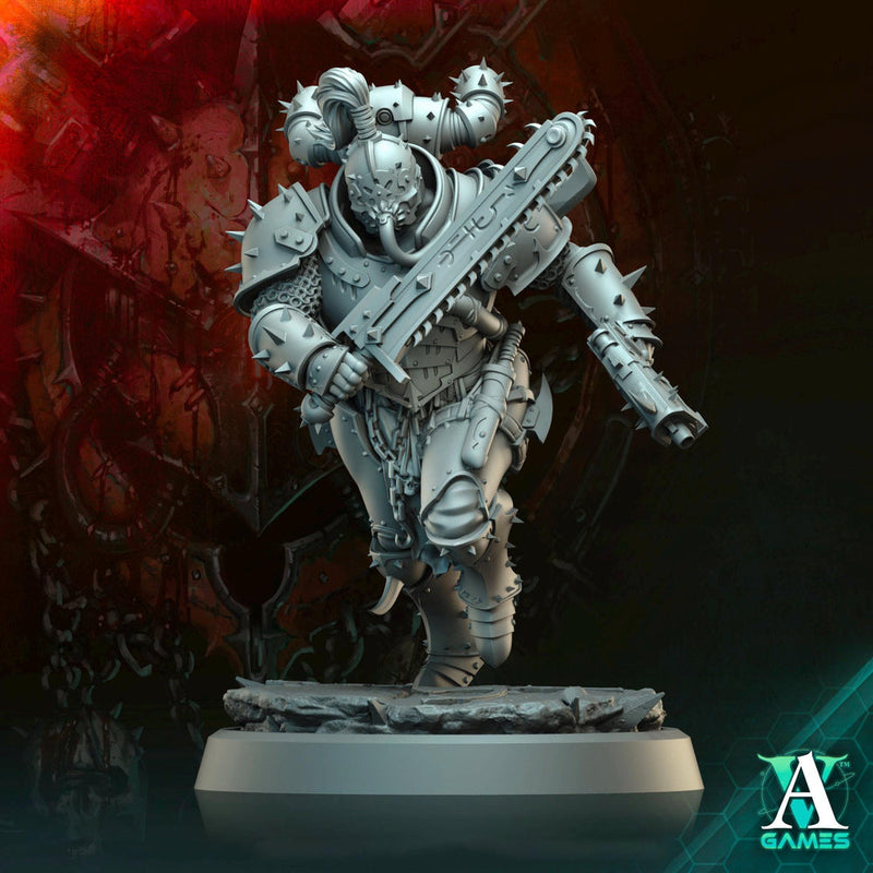 Sci-Fi Miniature Chaos Space Knight, Orbita Hellscape Legions Marauder | 28mm,32mm, 54mm, 75mm,100mm Scales | Resin Mini | Archvillain Games - Only-Games