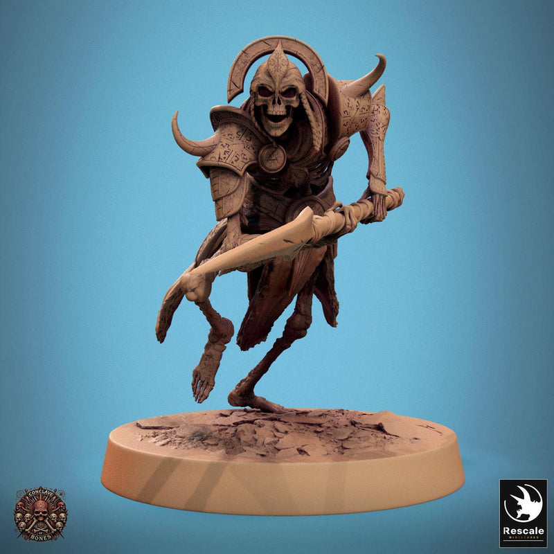 Skeleton Persian Warrior with Spear | Undead Unpainted miniature DnD | 28mm, 32mm, 54mm, 75mm,100mm | Pathfinder | Rescale Miniatures - Only-Games