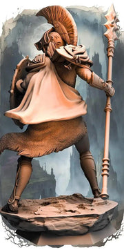 Female  Battlemaster Fighter, Spear and Shield  D&D 5e Mini | 28mm, 32mm,54mm,75mm,100mm Scales | Dungeons and Dragons Pathfinder | - Only-Games