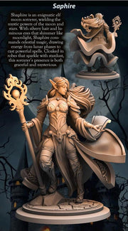Elf Female Sorcerer, Wizard, Druid PC NPC Miniature NSFW Topless versions | 28mm,32mm,54mm,75mm,100mm Scales |  DnD 5e | Unpainted figure - Only-Games