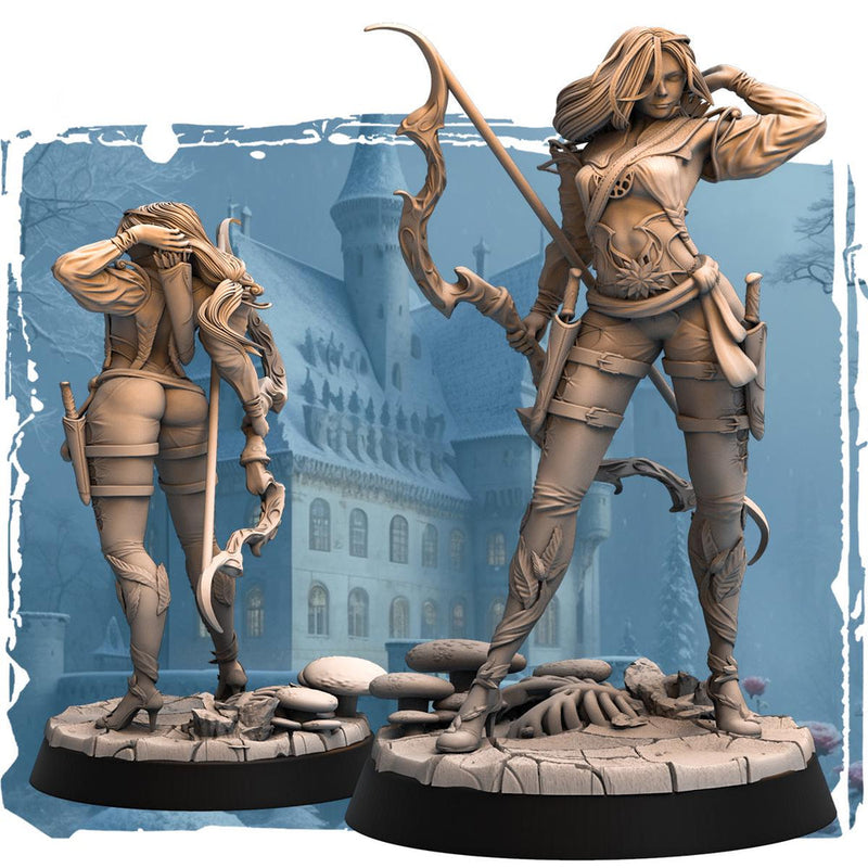 Female Elf / Half-Elf Sharpshooter Ranger Fighter D&D 5e Mini | 28mm, 32mm,54mm,75mm,100mm Scales | Dungeons and Dragons Pathfinder | - Only-Games