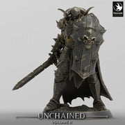 Oathbreaker Paladin, Fighter,Soldier Sword and Shield, DnD Unpainted Miniature| 28mm, 32mm,54mm,75mm,100mm Scales | Dungeons & Dragons - Only-Games