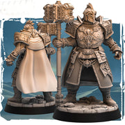 Human Cleric, Paladin Fighter Maul and Platemail | Unpainted Miniature | 5 Sizes /Scales |DnD - Only-Games