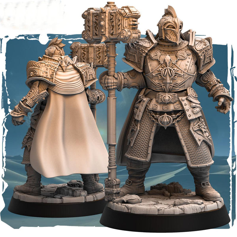 Human Cleric, Paladin Fighter Maul and Platemail | Unpainted Miniature | 5 Sizes /Scales |DnD - Only-Games