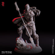Human Female Ranger, Fighter Polearm Master PC or NPC | 28mm, 32mm, 75mm Scales | Dungeons and Dragons | Pathfinder | Flesh of Gods - Only-Games