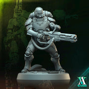Sci-Fi Miniature Space Soldier Argo Commando |  28mm,32mm Scales & 54mm,75mm,100mm TALL | Resin Mini | Shocktrooper TPG | Archvillain Games - Only-Games