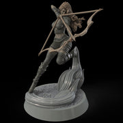 Female Elf, Human Fighter Ranger Sharpshooter, Mini | 28mm,32mm,54mm,75mm,100mm Scale | Resin Dungeons and Dragons D&D 5e  | Pathfinder - Only-Games