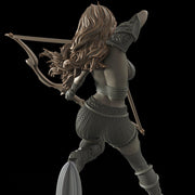 Female Elf, Human Fighter Ranger Sharpshooter, Mini | 28mm,32mm,54mm,75mm,100mm Scale | Resin Dungeons and Dragons D&D 5e  | Pathfinder - Only-Games