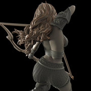 Female Elf, Human Fighter Ranger Sharpshooter, Mini | 28mm,32mm,54mm,75mm,100mm Scale | Resin Dungeons and Dragons D&D 5e  | Pathfinder - Only-Games