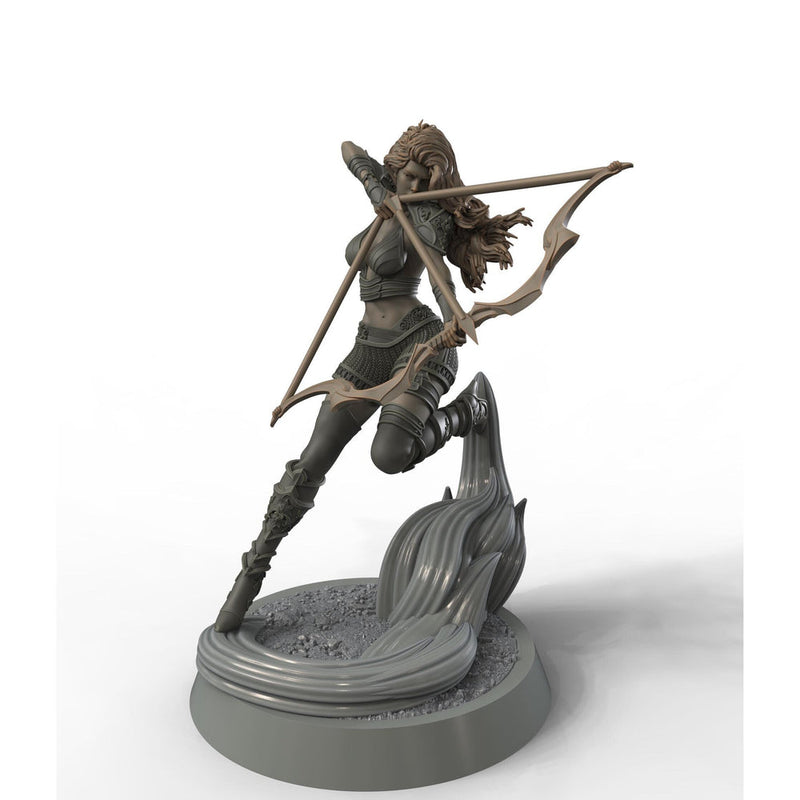 Female Elf, Human Fighter Ranger Sharpshooter, Mini | 28mm,32mm,54mm,75mm,100mm Scale | Resin Dungeons and Dragons D&D 5e  | Pathfinder - Only-Games
