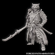 WereFox Fighter Samurai, Fox Folk, Kitsune | DnD Miniature 28mm,32mm,54mm, 75mm,100mm Scale Pathfinder Figure/ DnD Figurine unpainted - Only-Games