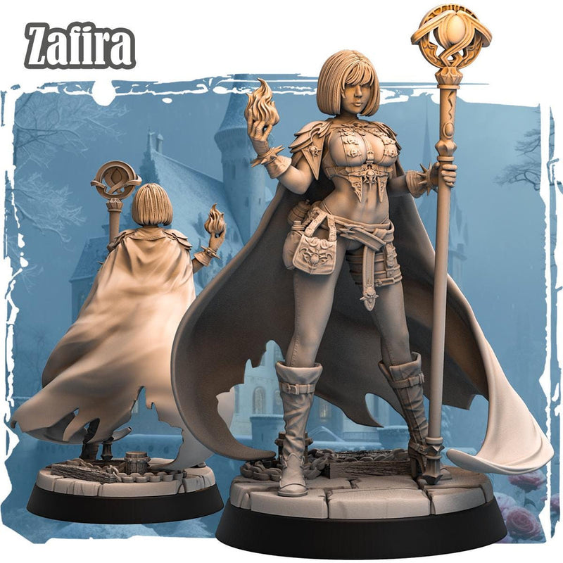 Human Female Wizard, Warlock, Sorcerer PC NPC | 28mm, 32mm,54mm, 75mm, 100mm Scale Resin Miniature | Dungeons and Dragons | - Only-Games