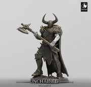 Oathbreaker Paladin, Fighter,Soldier Axe, DnD Unpainted Miniature| 28mm, 32mm,54mm,75mm,100mm Scales | Dungeons & Dragons - Only-Games