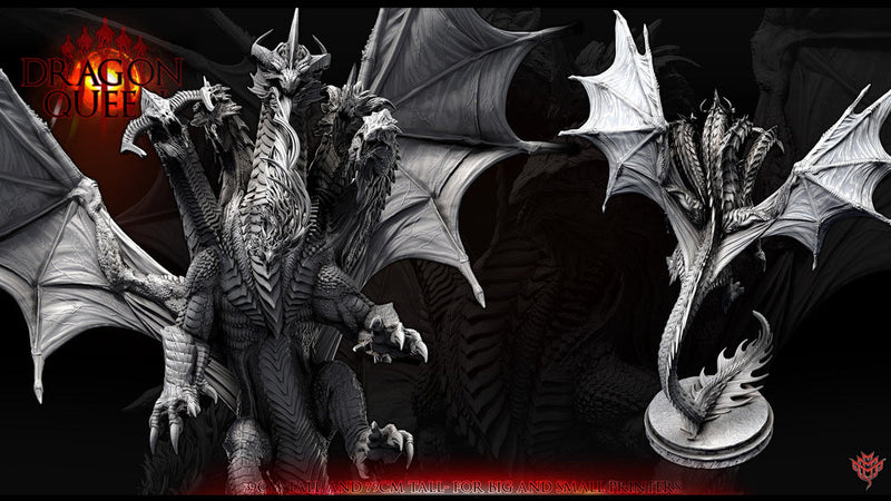 Tiamat God Dragon Queen Hovering (3 sizes) D&D Miniature | 280mm Wing Span,370mm Height | Resin Figurine |Dungeons and Dragons 5e Pathfinder - Only-Games