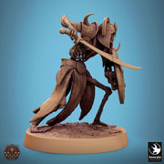 Skeleton Persian Warrior Sword and Shield | Undead Unpainted miniature DnD | 28mm, 32mm, 54mm, 75mm,100mm | Pathfinder | Rescale Miniatures - Only-Games